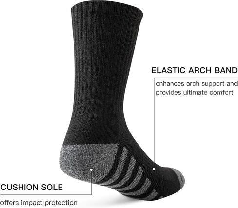 JOYNÉE 8 Pairs Mens Crew Work Cushion Socks Long Athletic Running Socks Workout Breathable Socks in Saudi Arabia