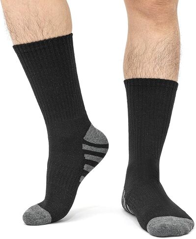 JOYNÉE 8 Pairs Mens Crew Work Cushion Socks Long Athletic Running Socks Workout Breathable Socks in Saudi Arabia