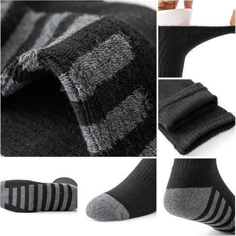 JOYNÉE 8 Pairs Mens Crew Work Cushion Socks Long Athletic Running Socks Workout Breathable Socks in Saudi Arabia