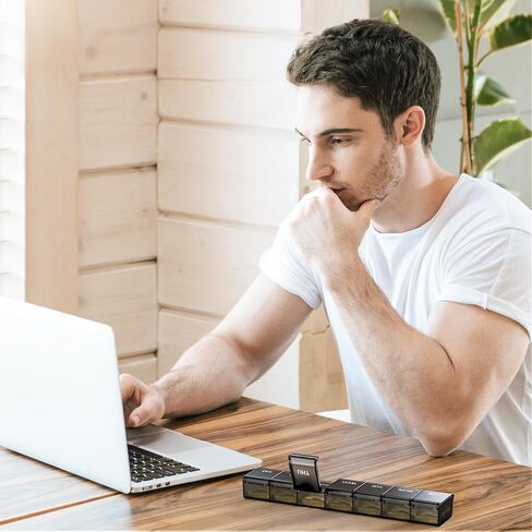 منظم حبوب منع الحمل Auvon Week مع تصميم افتتاحي بدون مجهود ، صندوق حبوب منع الحمل الصديق للتهاب المفاصل ، منظم حبوب منع الحمل الخالي in Kuwait