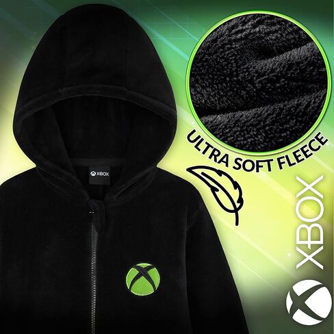 Xbox Fleece Jumpsuit for Boys Teens Hooded Romper Fleece Pajamas Gamer Gifts in Kuwait