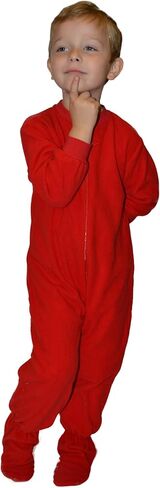 Kids Red Fleece Boys & Girls Footed Pajamas Onesie in Kuwait