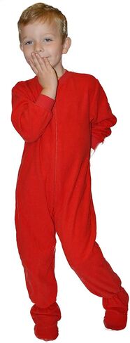 Kids Red Fleece Boys & Girls Footed Pajamas Onesie in Kuwait