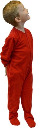 Kids Red Fleece Boys & Girls Footed Pajamas Onesie in Kuwait