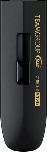 تيم جروب ذاكرة فلاش C186 128GB USB 3.2 الجيل 1 (USB 3.1/3.0) قراءة 100 ميجابايت/ثانية، ذاكرة تخزين بيانات خارجية متوافقة مع الكمبيوتر واللابتوب (اسود) TC1863128GB23 in Kuwait