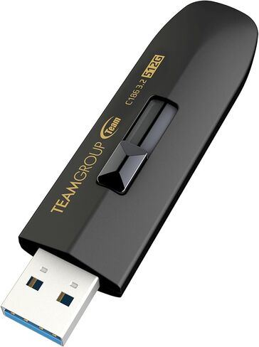 تيم جروب ذاكرة فلاش C186 128GB USB 3.2 الجيل 1 (USB 3.1/3.0) قراءة 100 ميجابايت/ثانية، ذاكرة تخزين بيانات خارجية متوافقة مع الكمبيوتر واللابتوب (اسود) TC1863128GB23 in Kuwait