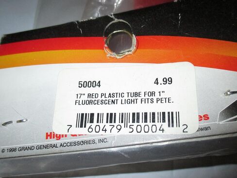 Grand General 50004 17 Inch Red Plastic Tube for 1 Inch Fluorescent Light for Pete in Saudi Arabia