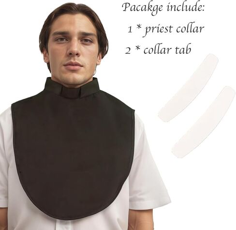 Priest Clergy Tab Collar Unisex Costume Pastor Bib Dickey for Clerical Shirt in Kuwait