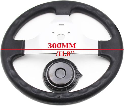 Pro Bat 300mm/11.8 '' Wheel 110cc go kart stering with with cap for taotao gokart go cart atv 110cc 125cc 140cc 150cc black in Kuwait