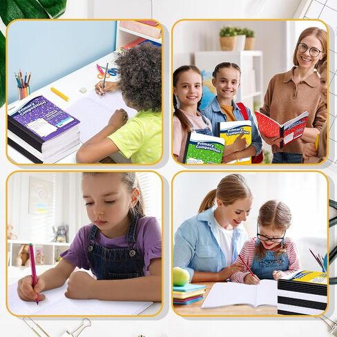 30 Pack Primary Compliced ​​Comment Complication دفتر ، Grade K-2 Journal 50 Sheets ، 7-1/2 "x 9-3/4" دفتر كتب كتاب تكوين الأولية للأطفال في مرحلة ما قبل المدرسة الأولى (Multicolor) in Kuwait