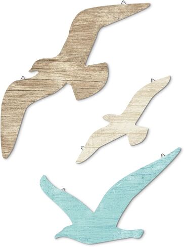 Putuo Decor 3pcs Wood Seagull Wall Decor in Kuwait