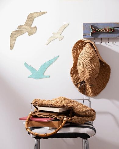 Putuo Decor 3pcs Wood Seagull Wall Decor in Kuwait