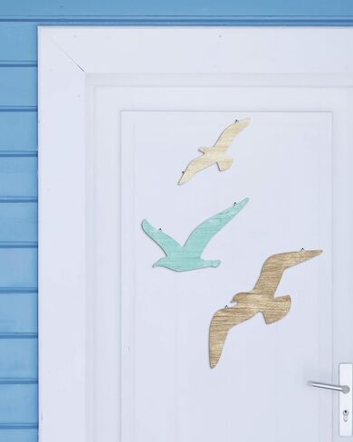 Putuo Decor 3pcs Wood Seagull Wall Decor in Kuwait