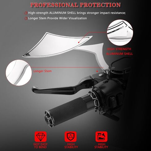 Black Motorcycle Rear View Mirrors Sportster Side Mirrors for Street Glide Electra Glide Softail Dyna 1982-2019 2020 2021 2022 2023 in Saudi Arabia