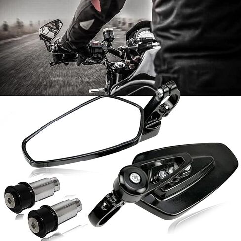 أحمر 7/8 "بار مرآة دراجة نارية للدراجة الخلفية CNC مرايا الدراجات النارية CNC متوافقة مع Honda GROM MXS125 CB500F YAMAHA MT-03 MT-07 FZ-07 MT-09 MT-10 Z125 PRO Z650 Z750 والمزيد in Kuwait