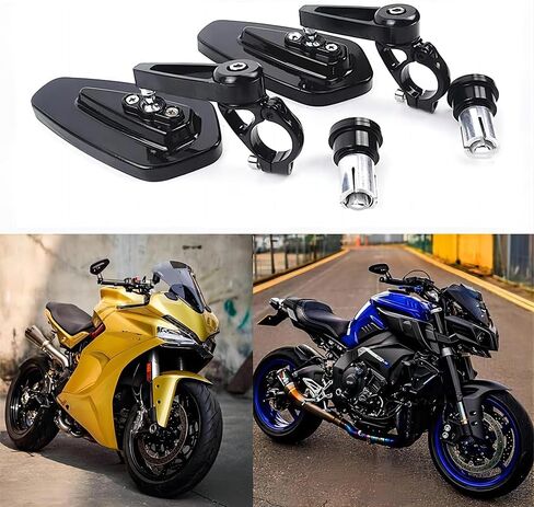 أحمر 7/8 "بار مرآة دراجة نارية للدراجة الخلفية CNC مرايا الدراجات النارية CNC متوافقة مع Honda GROM MXS125 CB500F YAMAHA MT-03 MT-07 FZ-07 MT-09 MT-10 Z125 PRO Z650 Z750 والمزيد in Kuwait