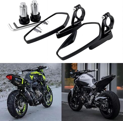 أحمر 7/8 "بار مرآة دراجة نارية للدراجة الخلفية CNC مرايا الدراجات النارية CNC متوافقة مع Honda GROM MXS125 CB500F YAMAHA MT-03 MT-07 FZ-07 MT-09 MT-10 Z125 PRO Z650 Z750 والمزيد in Kuwait