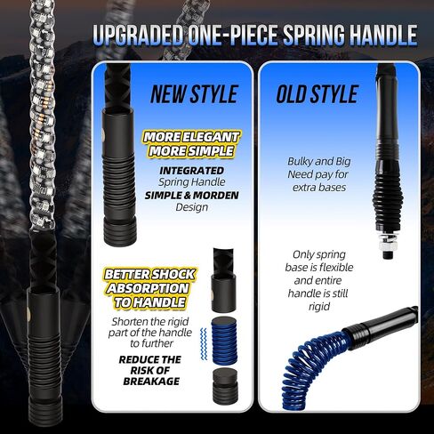 2PCS 3FT Whip Lights for UTV/ATV/RZR/Jeep with Spring Base, Rocker Switch & 6 Flags, Spiral RGB LED Light Whips Side by Side, Lighted Antenna Whips for SXS, Can-Am, Truck, Dune Buggy, Polaris in Kuwait