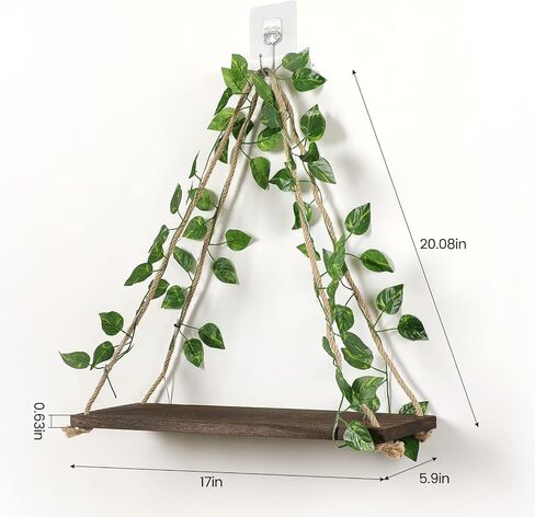 Floating Shelves for Wall,Plant Wall Decor,Hanging Shelf,Cottage Core Decor,Room Decor Aesthetic,Boho Room,Adhesive Shelves,Floating Shelves for No Drilling,Two-Piece Set(Green Leaf) in Saudi Arabia