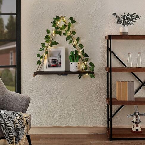 Floating Shelves for Wall,Plant Wall Decor,Hanging Shelf,Cottage Core Decor,Room Decor Aesthetic,Boho Room,Adhesive Shelves,Floating Shelves for No Drilling,Two-Piece Set(Green Leaf) in Saudi Arabia