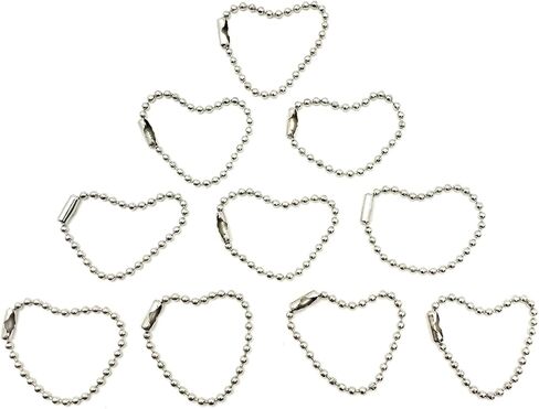 50 pcs 4 inch Bead Chain Connector Clasp, Bead Chain Key Ring tag Key Ring, Diameter 2.3 mm Metal Bead Steel Chain Jewelry Finding Accessories (3.2) in Kuwait