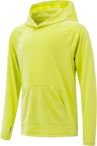 Boys Rash Guard Long Sleeve Hoodie Swim Shirt with Pocket Youth Kids UPF 50+ Sun Protection Fishing Shirts Thumb Hole in Kuwait