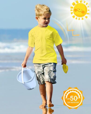 الأولاد راشد حارس قصير الأكمام UPF 50+ حماية من أشعة الشمس قميص الاطفال جاف جاف spf قميص الماء in Kuwait