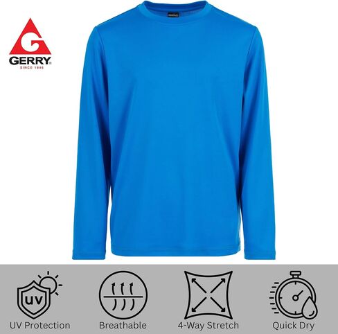 Gerry Rash Guard for Boys ، قميص Swe Swey Long Sweve ، UPF 50+ SPF UV Sun Protection ، Quick Dry Rashguard for Kids in Kuwait