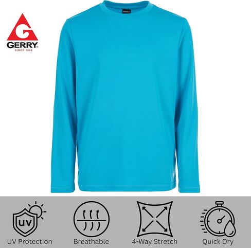 Gerry Rash Guard for Boys, Long Sleeve Boys Swim Shirt, UPF 50+ SPF UV Sun Protection, Quick Dry Rashguard for Kids in Saudi Arabia