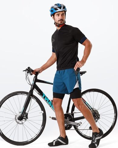 شورتات دراجة رياضية للرجال - 3D محفور 3D بطيئة MTB Fit Fit ركوب الدراجات دراجة دراجة دراجة دراجة الدراجات مع جيوب السوستة in Kuwait
