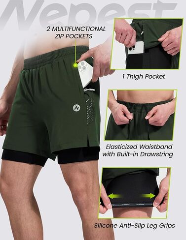 Men's Mountain Bike Shorts 4D Padded Cycling Bicycle Biker Riding Loose-fit Gel Padding MTB Shorts Zipper Pockets in Kuwait