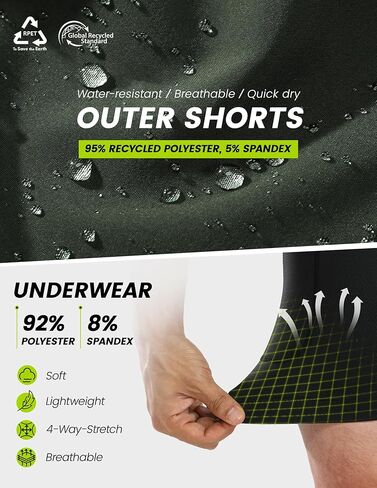 Men's Mountain Bike Shorts 4D Padded Cycling Bicycle Biker Riding Loose-fit Gel Padding MTB Shorts Zipper Pockets in Kuwait