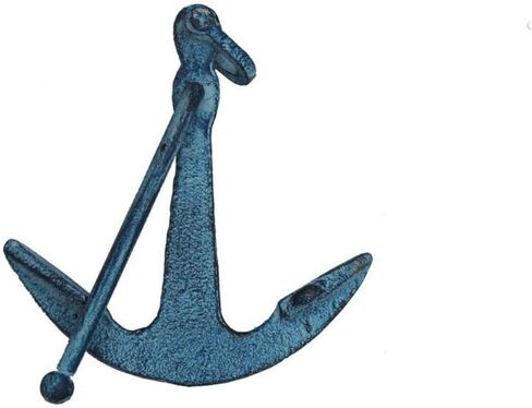 Hampton Nautical Rustic Silver Cast Iron Anchor Paperweight 5" - Metal Art Decoration - Decorative Cast Iron Home Decor in Kuwait
