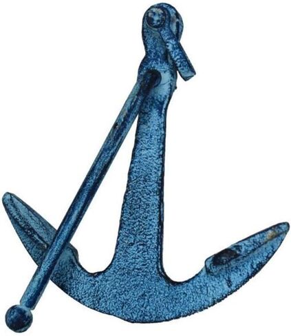 Hampton Nautical Rustic Silver Cast Iron Anchor Paperweight 5" - Metal Art Decoration - Decorative Cast Iron Home Decor in Kuwait