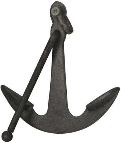 Hampton Nautical Rustic Silver Cast Iron Anchor Paperweight 5" - Metal Art Decoration - Decorative Cast Iron Home Decor in Kuwait