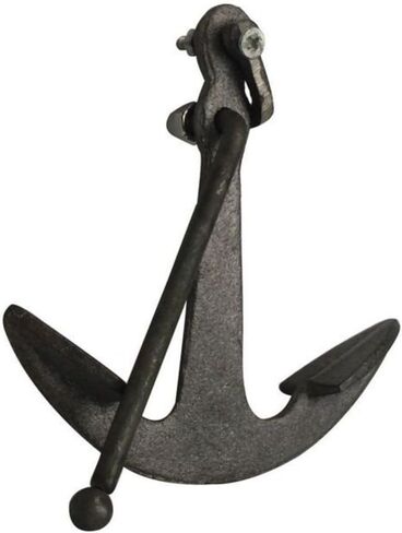 Hampton Nautical Rustic Silver Cast Iron Anchor Paperweight 5" - Metal Art Decoration - Decorative Cast Iron Home Decor in Kuwait