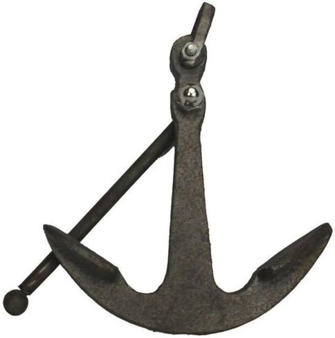 Hampton Nautical Rustic Silver Cast Iron Anchor Paperweight 5" - Metal Art Decoration - Decorative Cast Iron Home Decor in Kuwait