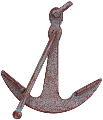 Hampton Nautical Rustic Silver Cast Iron Anchor Paperweight 5" - Metal Art Decoration - Decorative Cast Iron Home Decor in Kuwait