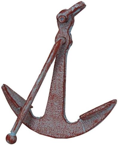 Hampton Nautical Rustic Silver Cast Iron Anchor Paperweight 5" - Metal Art Decoration - Decorative Cast Iron Home Decor in Kuwait