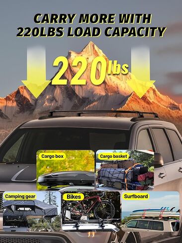 Car Roof Rack Cross Bars Compatible with 2019-2023 Subaru Ascent (for Raised Side Rails), Aluminum Lockable Roof Cross Bars for Kayak Bike Rooftop Cargo Carrier Bag Basket Luggage in Kuwait