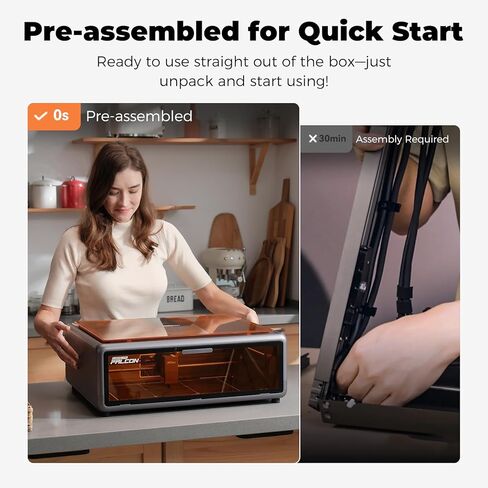 Falcon2 Pro 40W Enclosed Laser Engraver with Air Assist, Pilot Technology, Built-in Camera, Class 1 Laser Cutter and Engraver Machine for Wood, Metal, Batch Prodcuction, Engraving Area 400 * 415mm in Kuwait