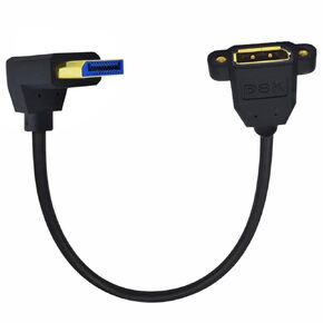 Cable 8K DisplayPort Display Port Male to Female Extension Cable 90 Degree Angled Up