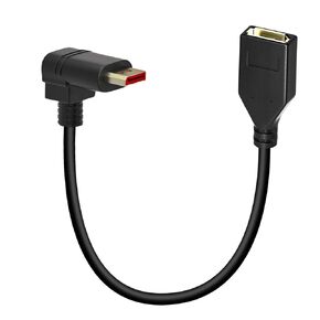 BolAAzuL Right Angle DisplayPort Male to Female Cable, 90 Degree DP 1.2 Extension Cord 12 inch, 4K@60hz, 2K@144Hz, 1080P Display Port Extender Audio and Video Adapter DP Cable for HP DELL ASU
