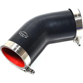 4-Ply Reinforced 4" ID 45 Degree Elbow Silicone Hose Coupler With T Bolt Clamp for Turbo/Intercooler/Piping (4" RED)