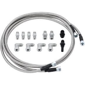 70" 6AN SS Braided Transmission Cooler Hose Lines Kit Compatible with Ford C6/AOD & GM Chevy 1996-2021 for Turbo 350/400/200-200R4/700R4 4L60 4L60E 4L65E