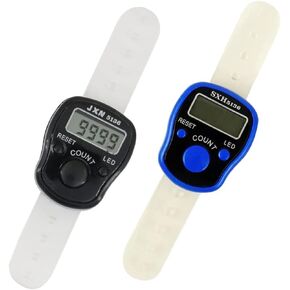 Kisangel 2pcs Finger Counter Muslim Pray Bead Electronic Counting Machine Rosaries Clickers Pitch Supplies Prayer Beads Finger Hand Tally Counting Small Counter Number Electronics