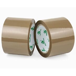 BOMEI PACK 3 inch Brown Packing Tape, 6 Refills Rolls Wide Packaging Tape for Moving, Shipping and Storage, 2.4 Mil x 110 Yards