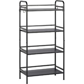 HDANI Under Desk Printer Stand, Microwave Storage Rack, 2 Shelf Metal Rolling Cart with Wheels, Office Utility Storage Cart and Stand(Black)…
