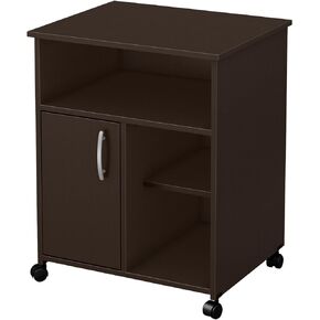 South Shore Black 1-Door Printer Stand with Storage on Wheels, Pure