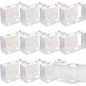 Lawei 12 Pack 2.6 Inch Blind Brackets, Low Profile Box Mounting Bracket for Window Blinds, White Color Window Blinds Headrail Holder Bracket Installation, 48pcs Screws